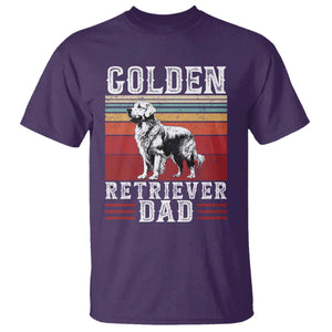 Retro Dog Golden Dad T Shirt Fathers Day Gift for Dog Lovers Golden Retriever Dad TS10 Purple Print Your Wear