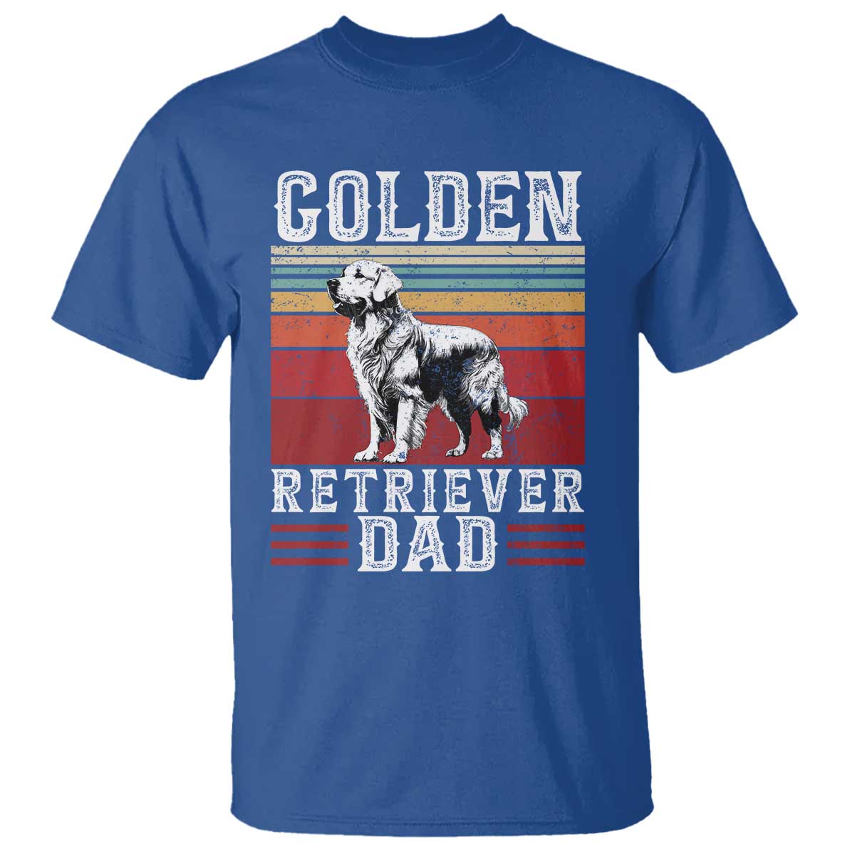 Retro Dog Golden Dad T Shirt Fathers Day Gift for Dog Lovers Golden Retriever Dad TS10 Royal Blue Print Your Wear