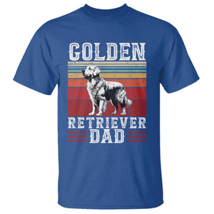 Retro Dog Golden Dad T Shirt Fathers Day Gift for Dog Lovers Golden Retriever Dad TS10 Royal Blue Print Your Wear