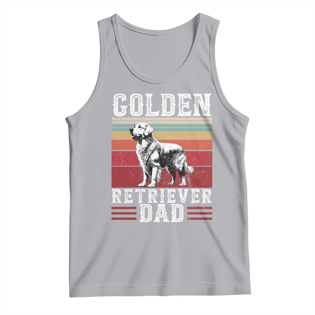 Retro Dog Golden Dad Tank Top Fathers Day Gift for Dog Lovers Golden Retriever Dad TS10 Athletic Heather Print Your Wear