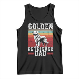 Retro Dog Golden Dad Tank Top Fathers Day Gift for Dog Lovers Golden Retriever Dad TS10 Black Print Your Wear