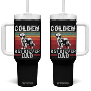 Retro Dog Golden Dad Tumbler With Handle Fathers Day Gift for Dog Lovers Golden Retriever Dad TS10 One Size: 40 oz Black Print Your Wear