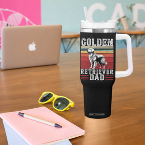 Retro Dog Golden Dad Tumbler With Handle Fathers Day Gift for Dog Lovers Golden Retriever Dad TS10 Print Your Wear