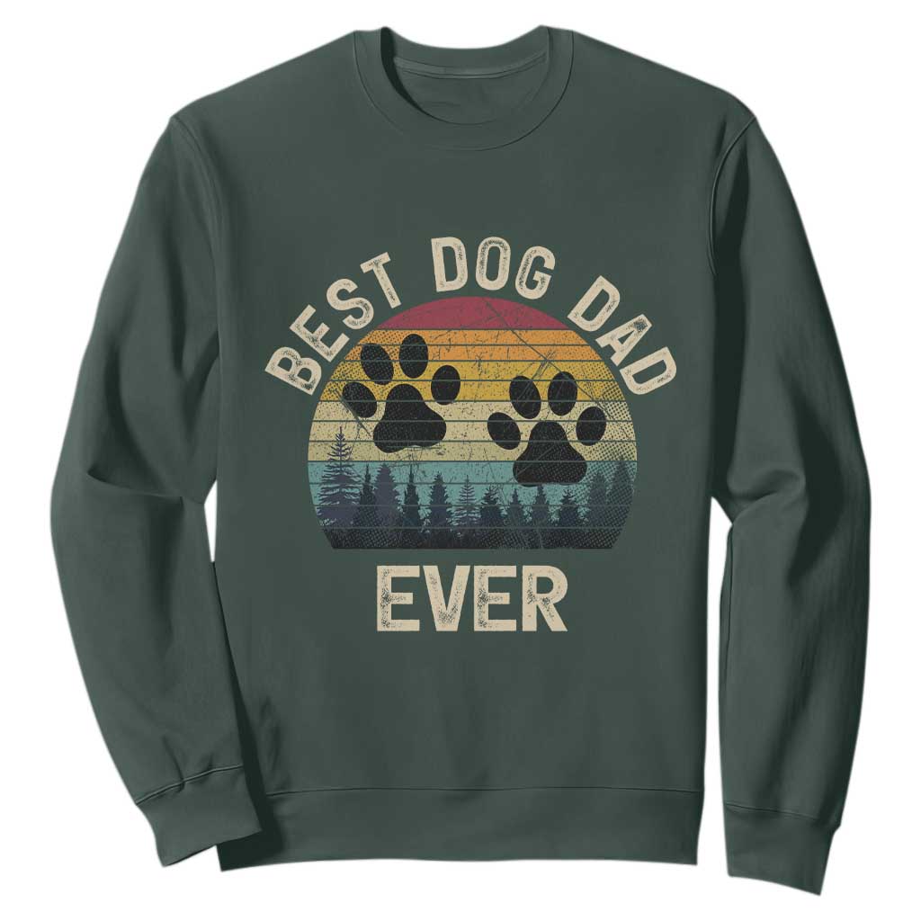 Best Dog Dad Ever Sweatshirt Fathers Day Gift for Dog Lovers TS10 Dark Forest Green Print Your Wear