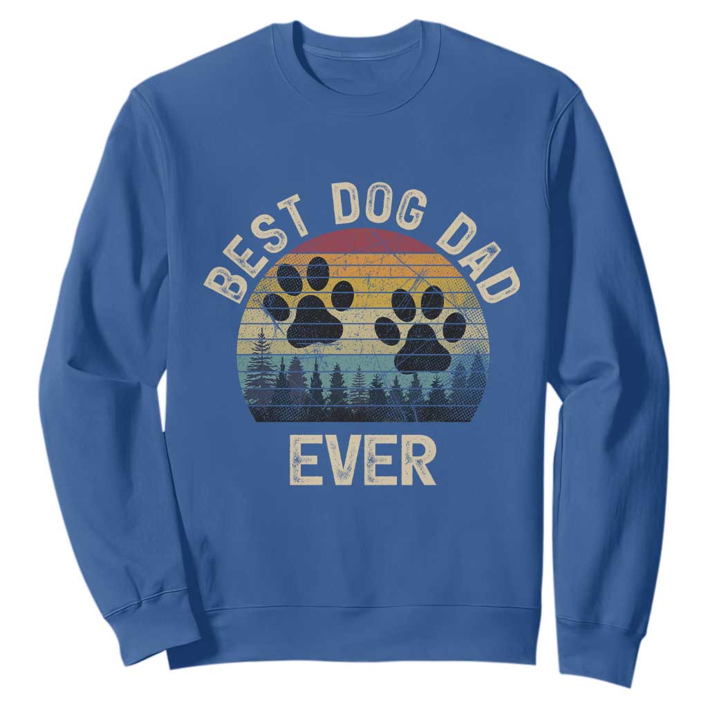 Best Dog Dad Ever Sweatshirt Fathers Day Gift for Dog Lovers TS10 Royal Blue Print Your Wear