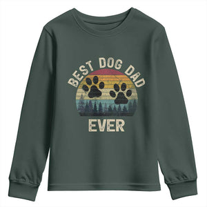Best Dog Dad Ever Youth Sweatshirt Fathers Day Gift for Dog Lovers TS10 Dark Forest Green Print Your Wear