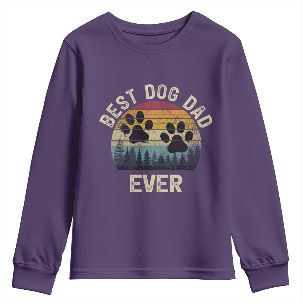 Best Dog Dad Ever Youth Sweatshirt Fathers Day Gift for Dog Lovers TS10 Purple Print Your Wear