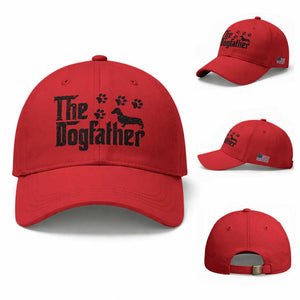 Dachshund Dog Dad Baseball Cap The Dogfather Fathers Day Gifts For Dog Lovers TS10 Baseball Cap Universal Fit Red Print Your Wear