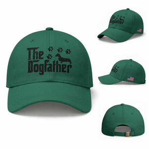 Dachshund Dog Dad Baseball Cap The Dogfather Fathers Day Gifts For Dog Lovers TS10 Baseball Cap Universal Fit Irish Green Print Your Wear