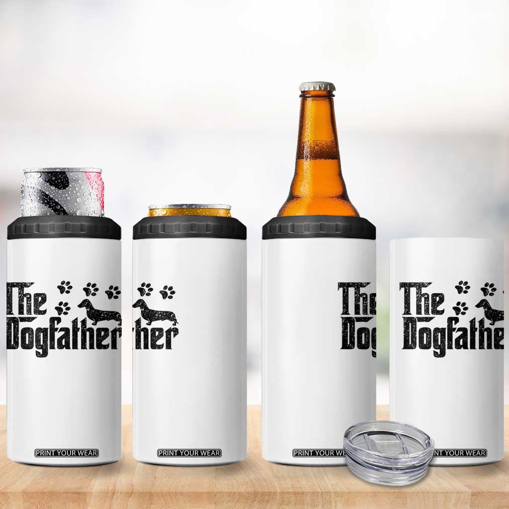 Dachshund Dog Dad 4 in 1 Can Cooler Tumbler The Dogfather Fathers Day Gifts For Dog Lovers TS10 Print Your Wear