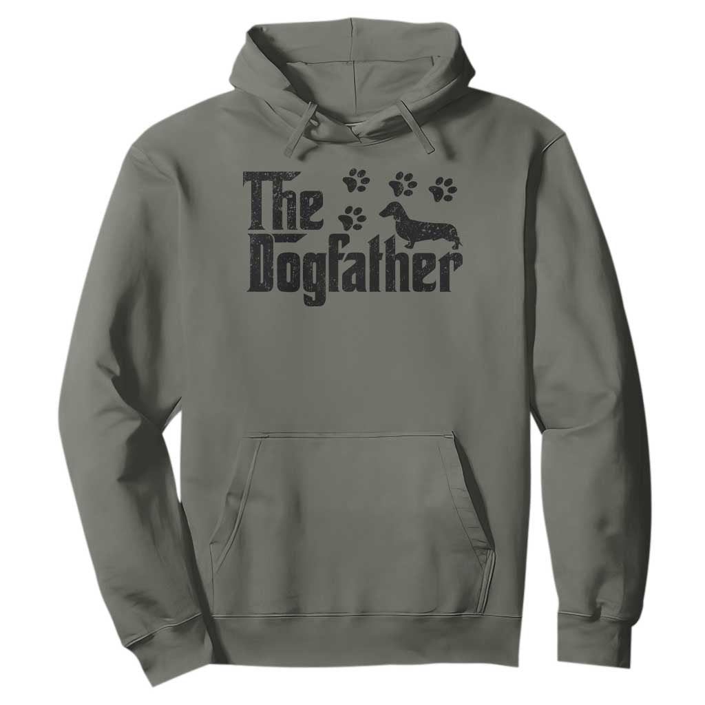 Dachshund Dog Dad Hoodie The Dogfather Fathers Day Gifts For Dog Lovers TS10 Military Green Print Your Wear