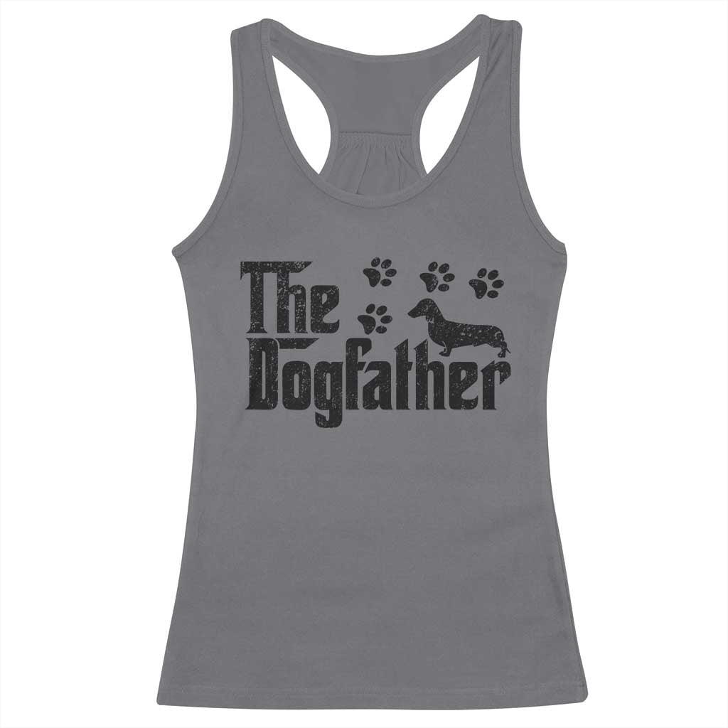 Dachshund Dog Dad Racerback Tank Top The Dogfather Fathers Day Gifts For Dog Lovers TS10 Charcoal Print Your Wear
