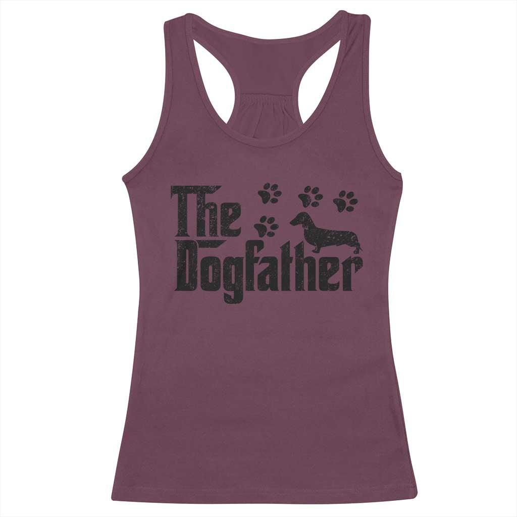 Dachshund Dog Dad Racerback Tank Top The Dogfather Fathers Day Gifts For Dog Lovers TS10 Maroon Print Your Wear