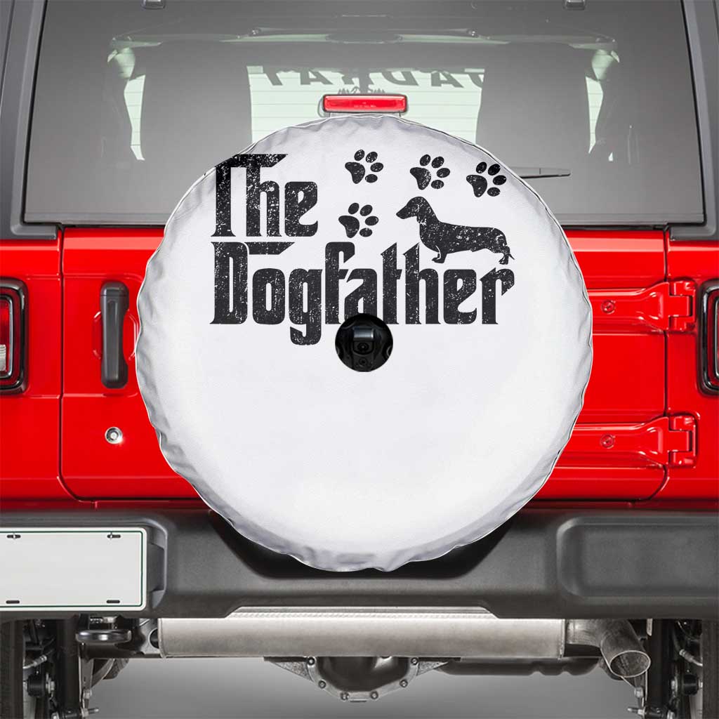Dachshund Dog Dad Spare Tire Cover The Dogfather Fathers Day Gifts For Dog Lovers TS10 White Print Your Wear