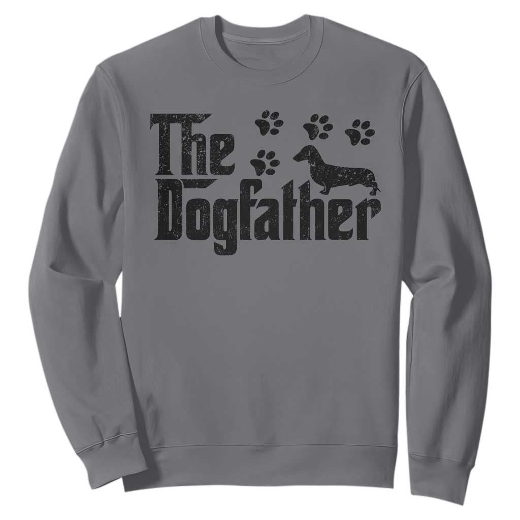 Dachshund Dog Dad Sweatshirt The Dogfather Fathers Day Gifts For Dog Lovers TS10 Charcoal Print Your Wear