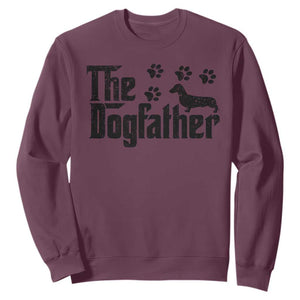 Dachshund Dog Dad Sweatshirt The Dogfather Fathers Day Gifts For Dog Lovers TS10 Maroon Print Your Wear