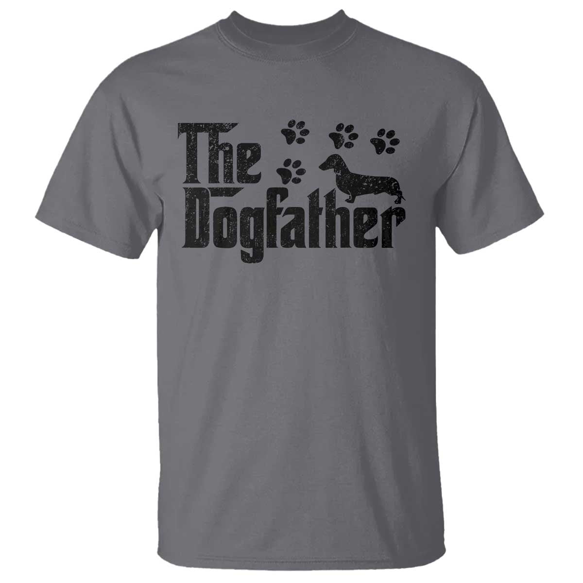 Dachshund Dog Dad T Shirt The Dogfather Fathers Day Gifts For Dog Lovers TS10 Charcoal Print Your Wear