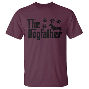 Dachshund Dog Dad T Shirt The Dogfather Fathers Day Gifts For Dog Lovers TS10 Maroon Print Your Wear