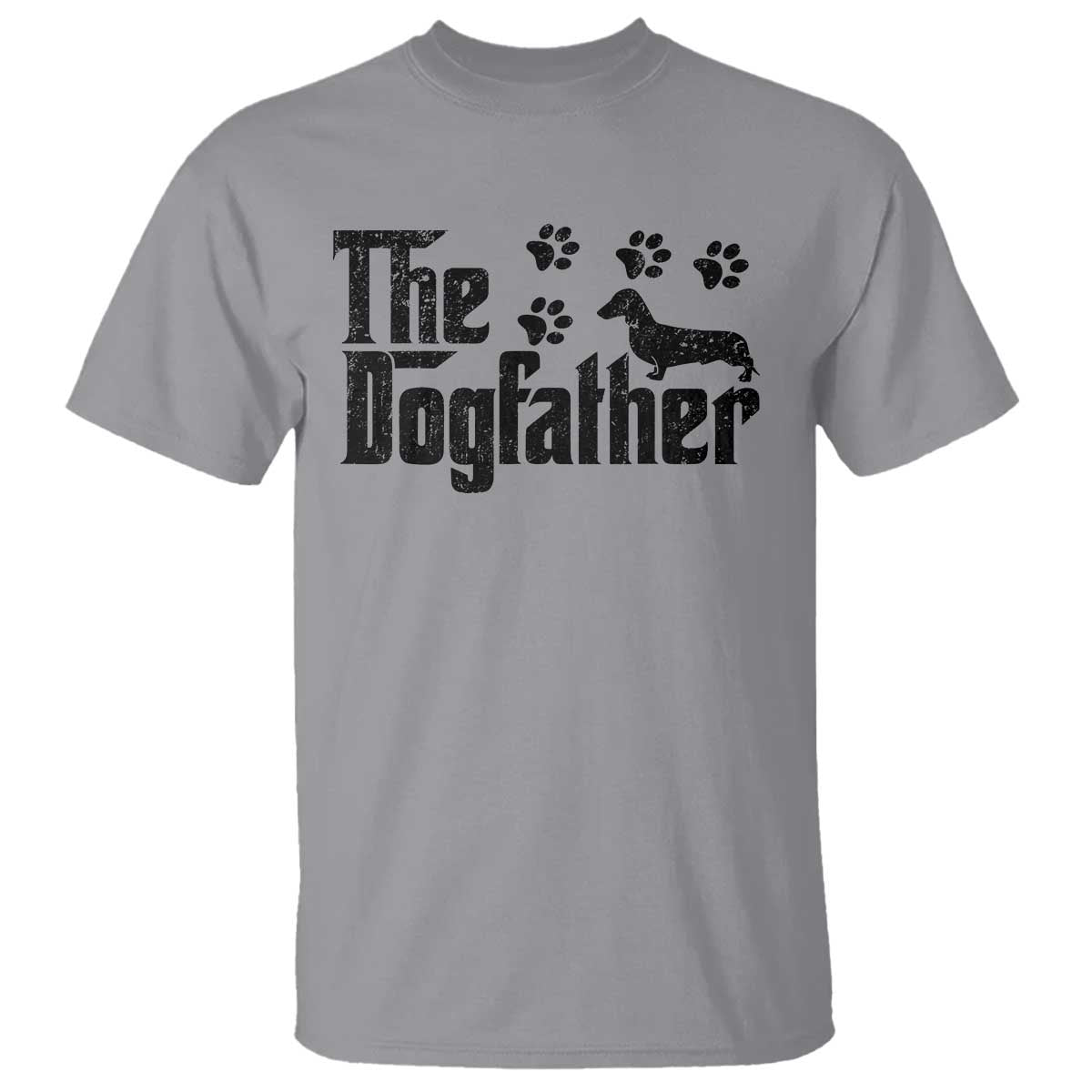 Dachshund Dog Dad T Shirt The Dogfather Fathers Day Gifts For Dog Lovers TS10 Sport Gray Print Your Wear