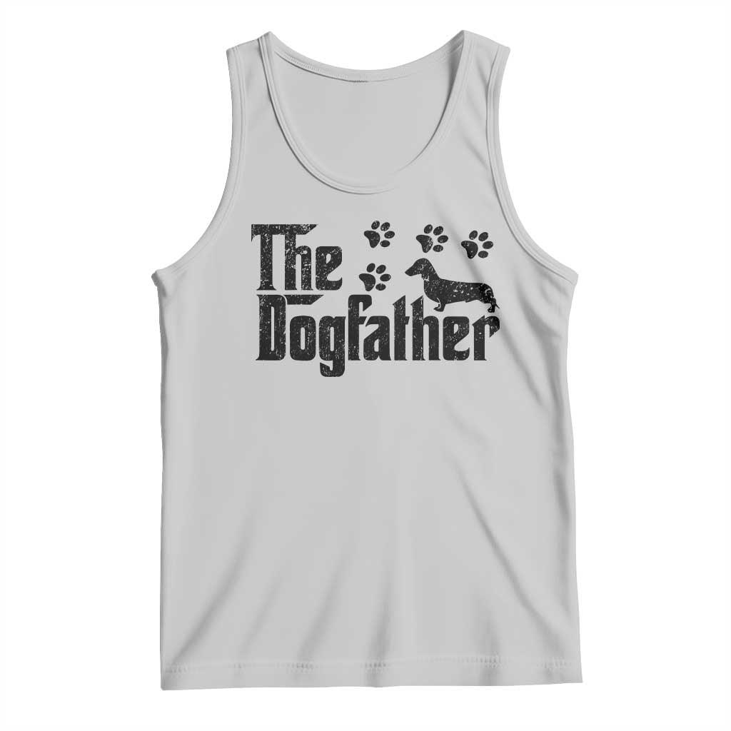 Dachshund Dog Dad Tank Top The Dogfather Fathers Day Gifts For Dog Lovers TS10 Ash Print Your Wear