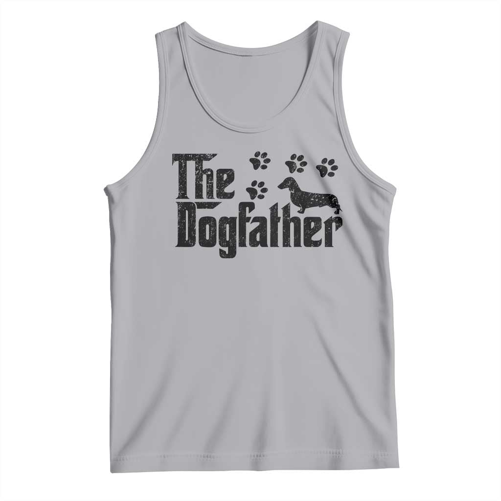 Dachshund Dog Dad Tank Top The Dogfather Fathers Day Gifts For Dog Lovers TS10 Athletic Heather Print Your Wear