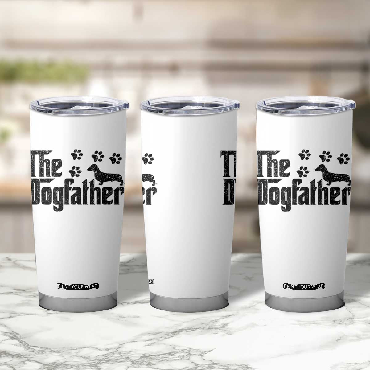 Dachshund Dog Dad Tumbler Cup The Dogfather Fathers Day Gifts For Dog Lovers TS10 Print Your Wear
