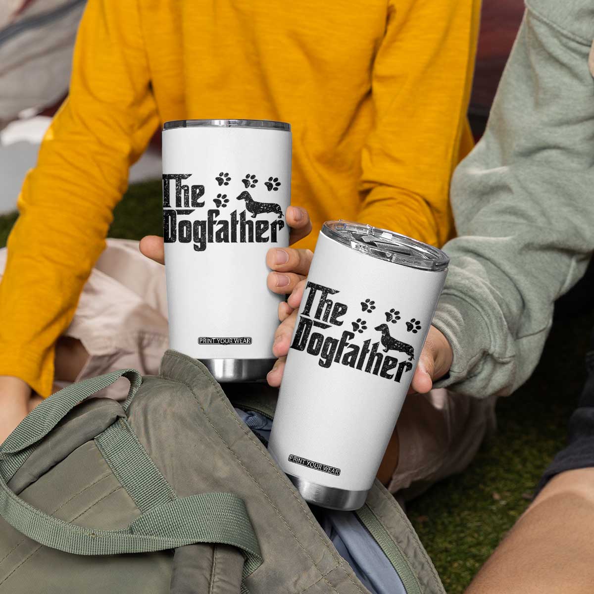 Dachshund Dog Dad Tumbler Cup The Dogfather Fathers Day Gifts For Dog Lovers TS10 Print Your Wear