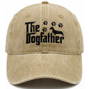 Dachshund Dog Dad Washed Cotton Baseball Cap The Dogfather Fathers Day Gifts For Dog Lovers TS10 Print Your Wear