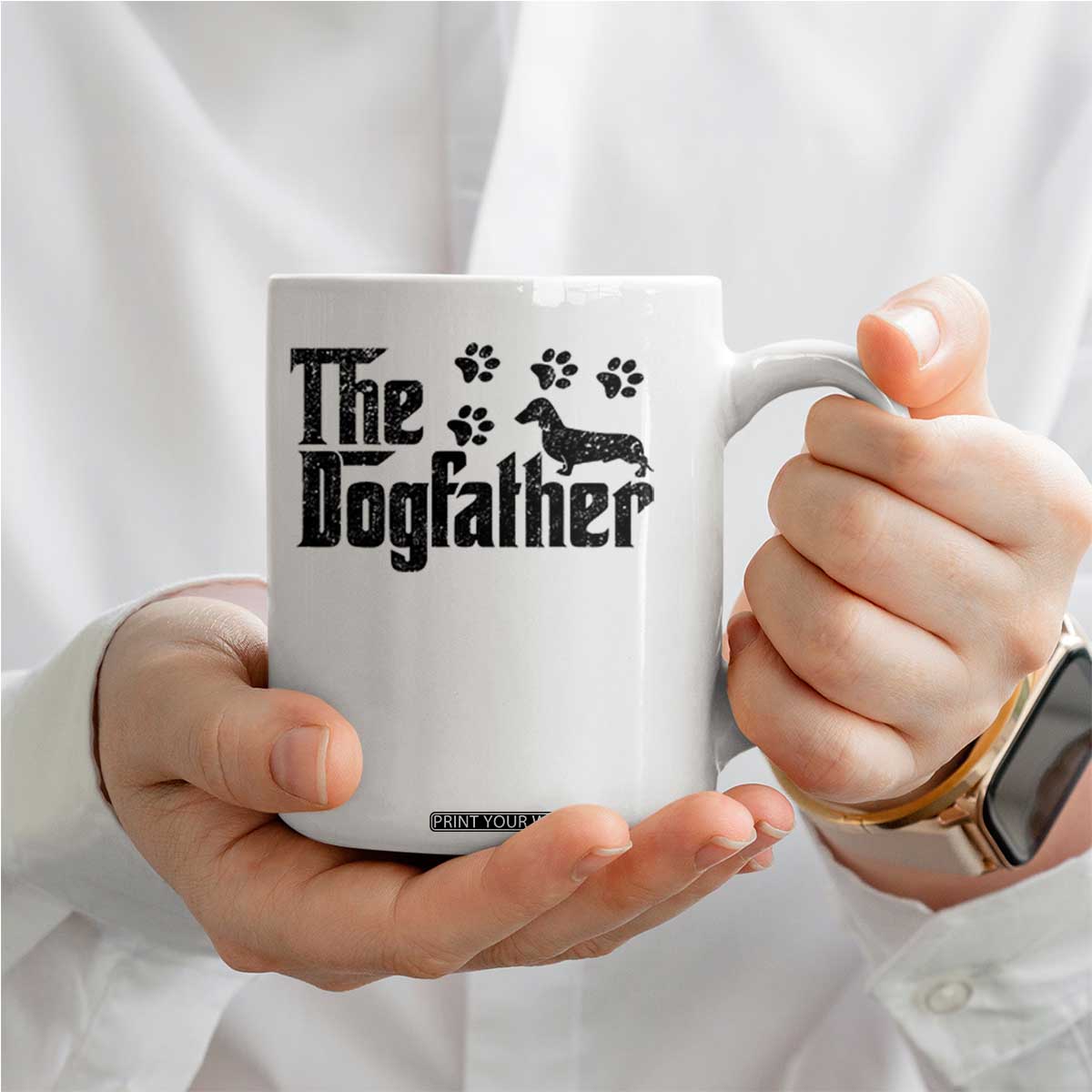 Dachshund Dog Dad Coffee Mug The Dogfather Fathers Day Gifts For Dog Lovers TS10 Print Your Wear