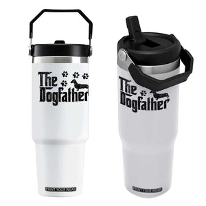 Dachshund Dog Dad Flip Straw Tumbler The Dogfather Fathers Day Gifts For Dog Lovers TS10 One Size: 30 oz White Print Your Wear