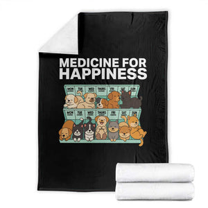 Funny Dog Lover Throw Blanket My Medicine For Happiness Called Cats Everyday TS10 Black Print Your Wear