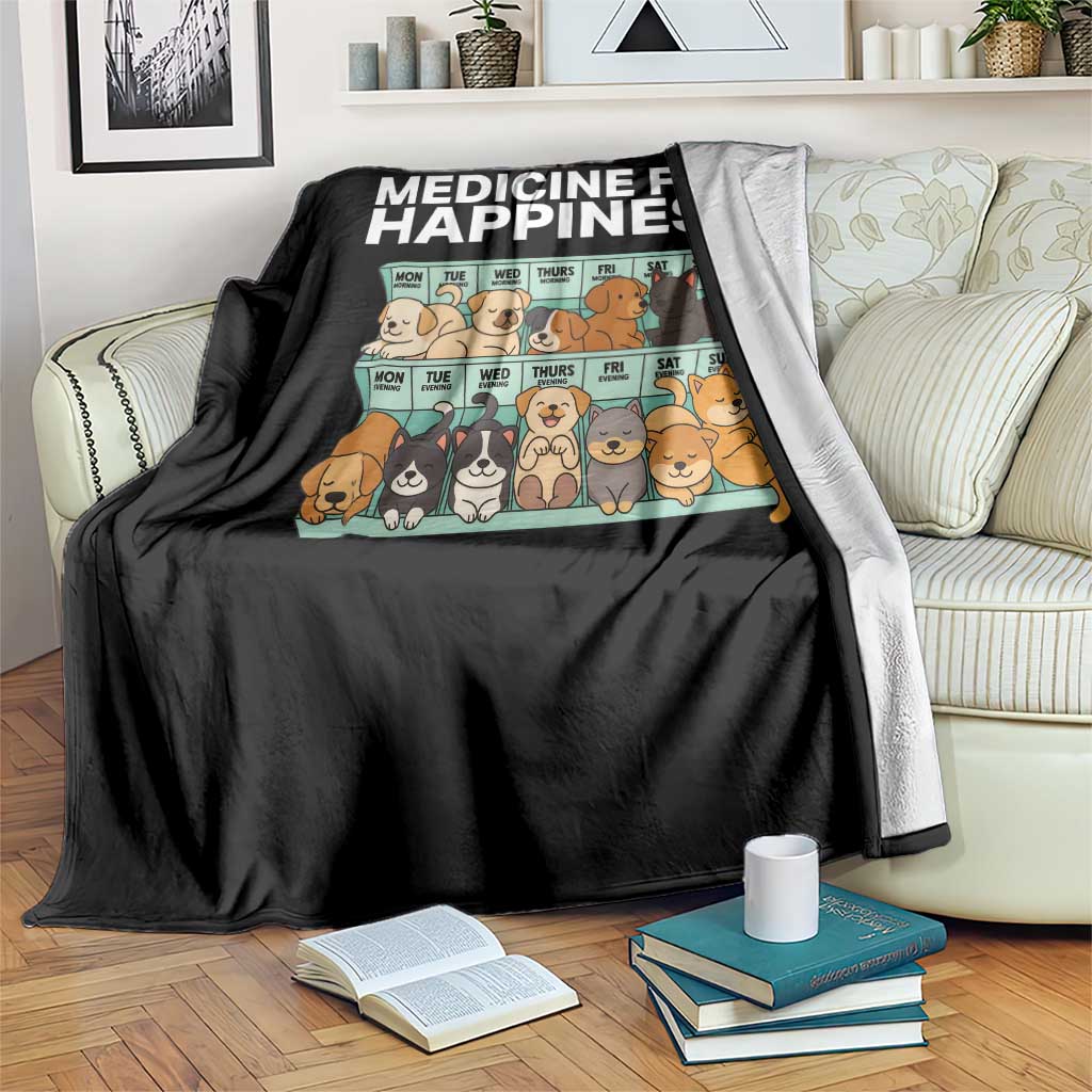 Funny Dog Lover Throw Blanket My Medicine For Happiness Called Cats Everyday TS10 Print Your Wear