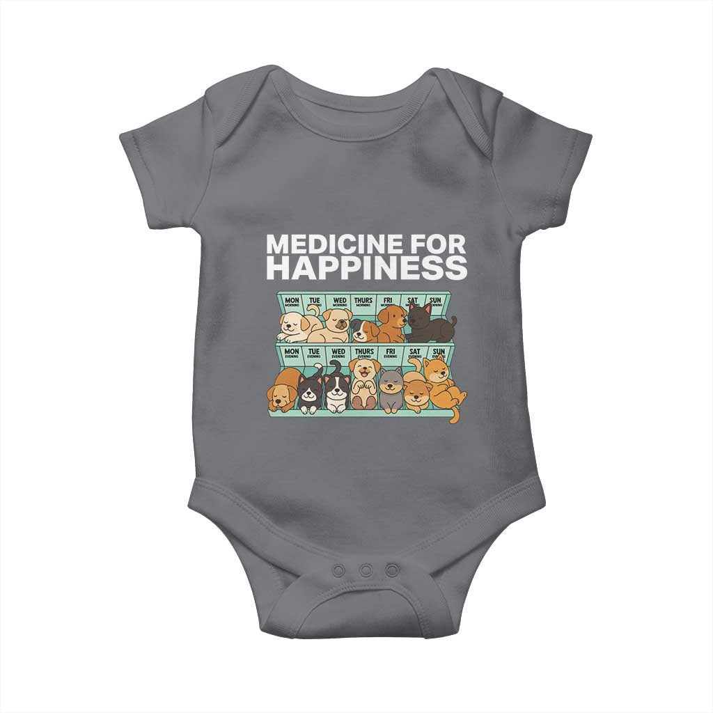 Funny Dog Lover Baby Onesie My Medicine For Happiness Called Cats Everyday TS10 Charcoal Print Your Wear