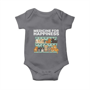 Funny Dog Lover Baby Onesie My Medicine For Happiness Called Cats Everyday TS10 Charcoal Print Your Wear