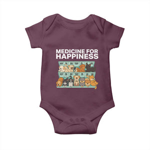 Funny Dog Lover Baby Onesie My Medicine For Happiness Called Cats Everyday TS10 Maroon Print Your Wear