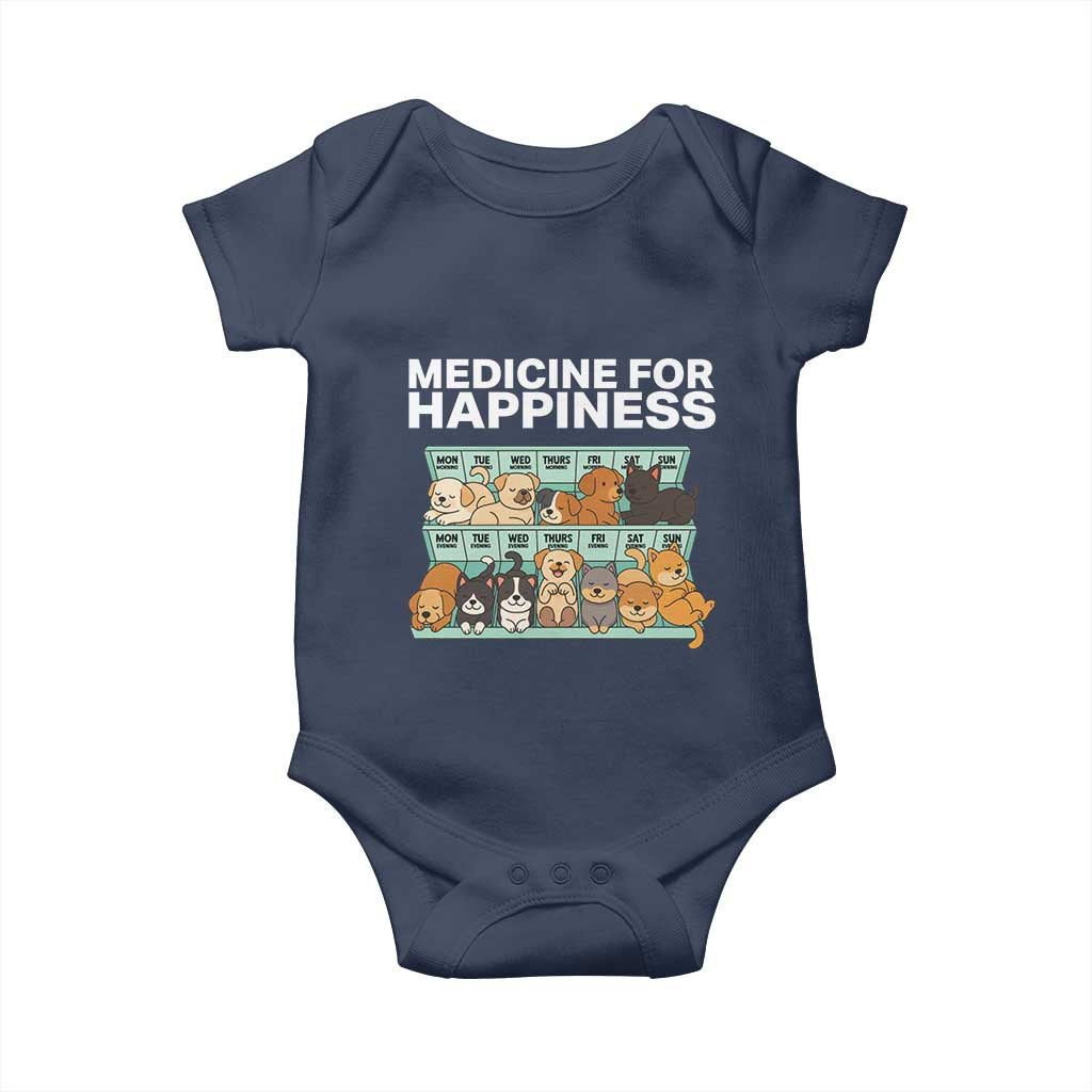 Funny Dog Lover Baby Onesie My Medicine For Happiness Called Cats Everyday TS10 Navy Print Your Wear