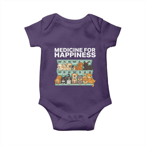 Funny Dog Lover Baby Onesie My Medicine For Happiness Called Cats Everyday TS10 Purple Print Your Wear