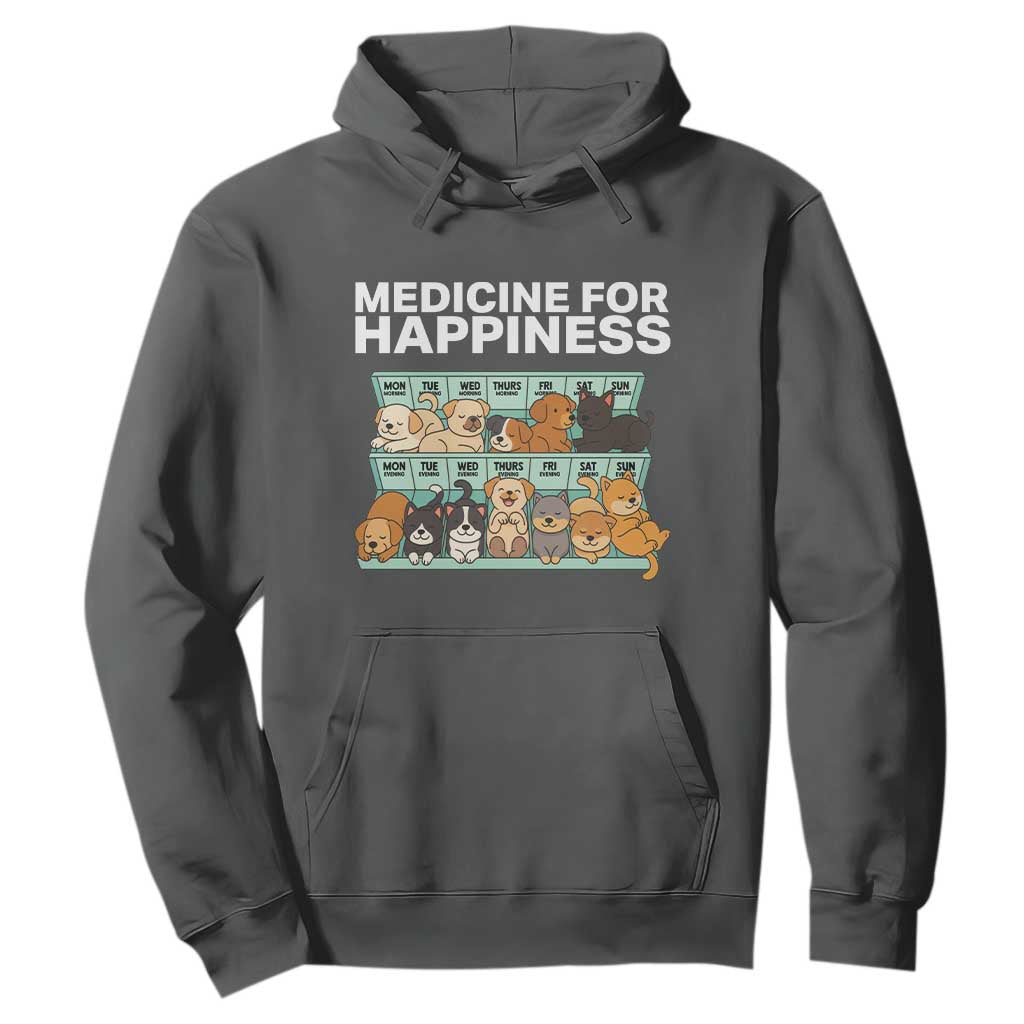Funny Dog Lover Hoodie My Medicine For Happiness Called Cats Everyday TS10 Dark Heather Print Your Wear