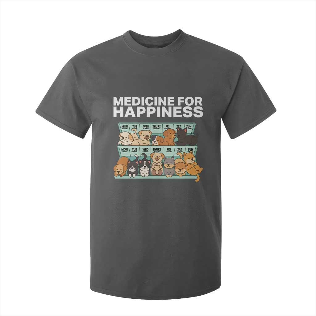 Funny Dog Lover T Shirt For Kid My Medicine For Happiness Called Cats Everyday TS10 Dark Heather Print Your Wear