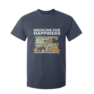 Funny Dog Lover T Shirt For Kid My Medicine For Happiness Called Cats Everyday TS10 Navy Print Your Wear