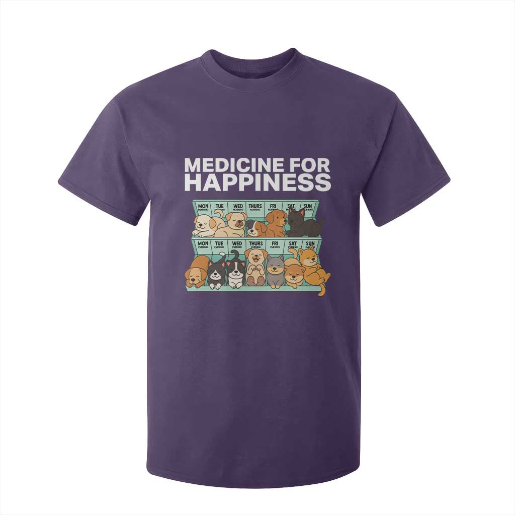 Funny Dog Lover T Shirt For Kid My Medicine For Happiness Called Cats Everyday TS10 Purple Print Your Wear