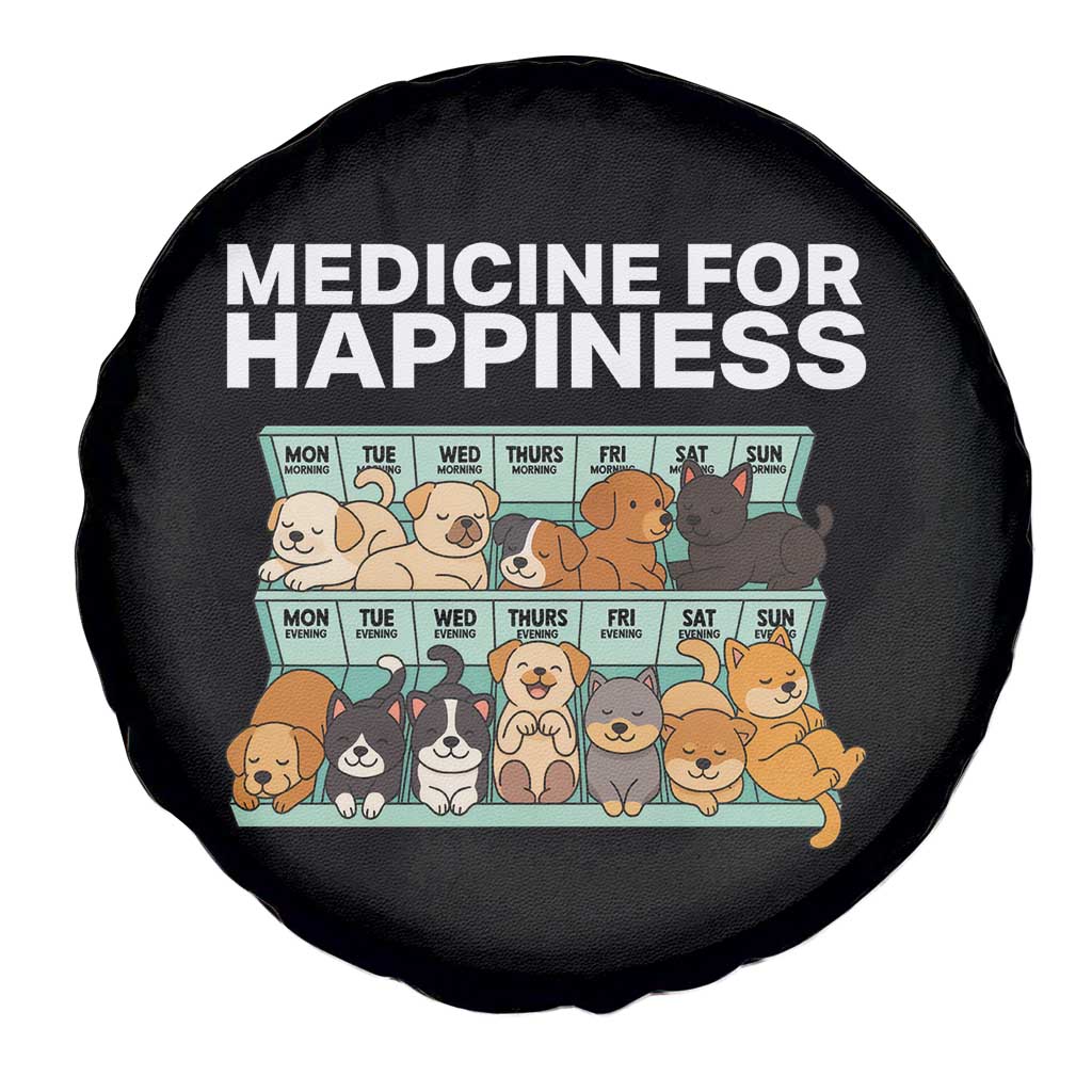 Funny Dog Lover Spare Tire Cover My Medicine For Happiness Called Cats Everyday TS10 Print Your Wear