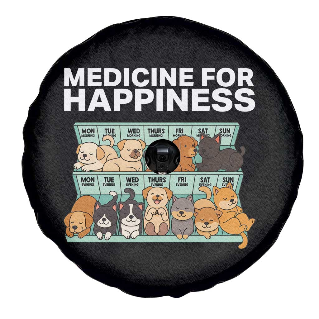 Funny Dog Lover Spare Tire Cover My Medicine For Happiness Called Cats Everyday TS10 Print Your Wear