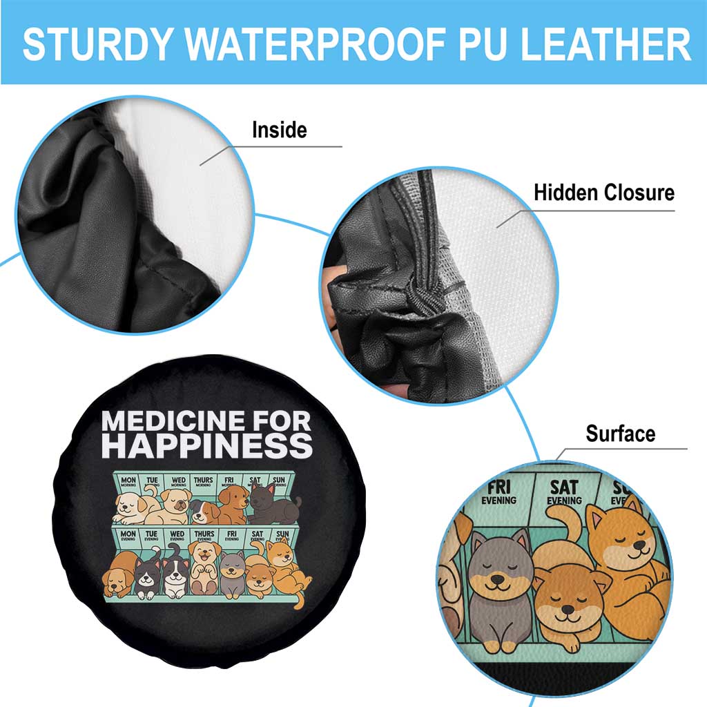 Funny Dog Lover Spare Tire Cover My Medicine For Happiness Called Cats Everyday TS10 Print Your Wear