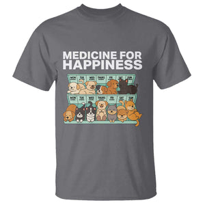 Funny Dog Lover T Shirt My Medicine For Happiness Called Cats Everyday TS10 Charcoal Print Your Wear