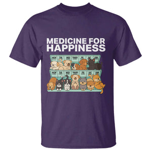 Funny Dog Lover T Shirt My Medicine For Happiness Called Cats Everyday TS10 Purple Print Your Wear