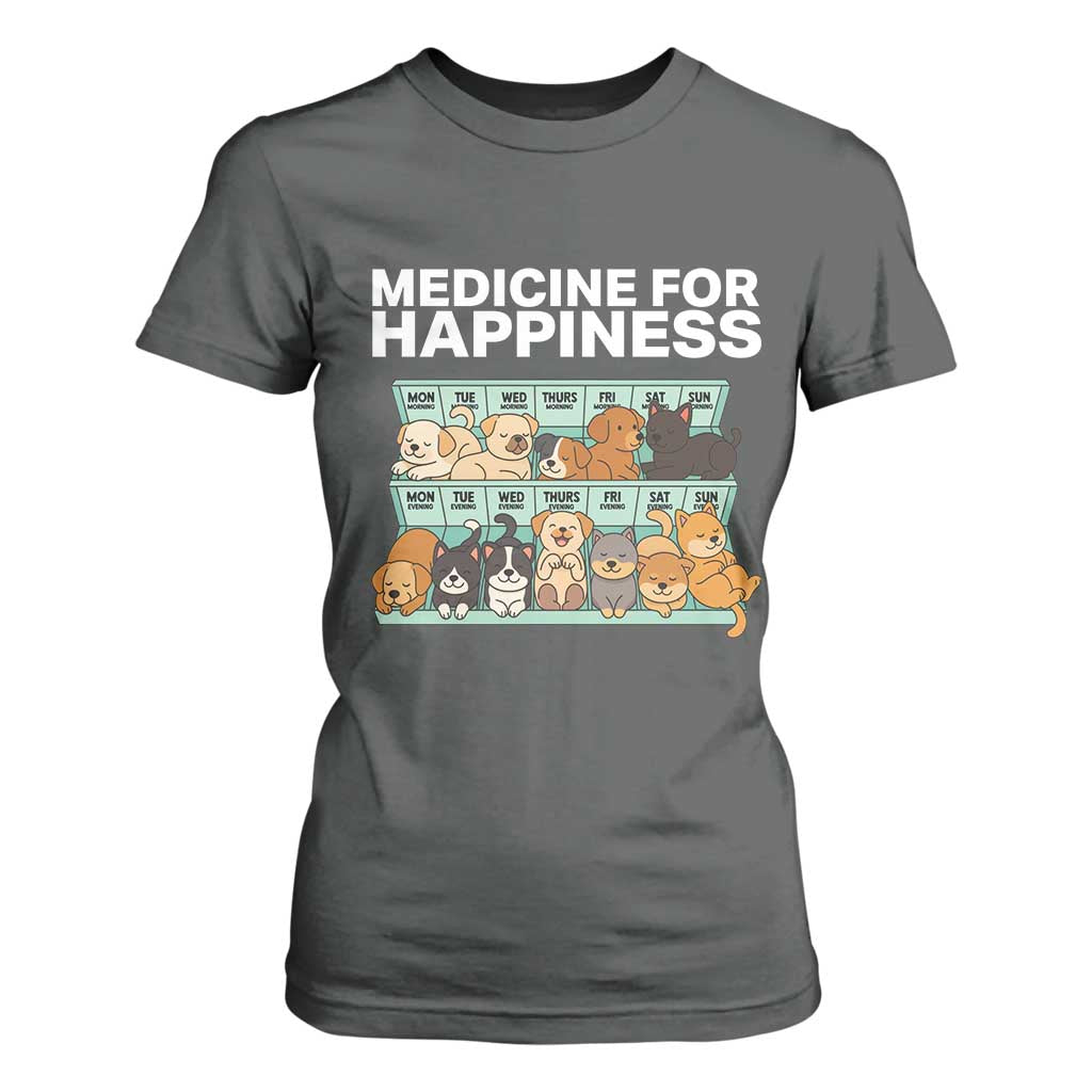Funny Dog Lover T Shirt For Women My Medicine For Happiness Called Cats Everyday TS10 Dark Heather Print Your Wear