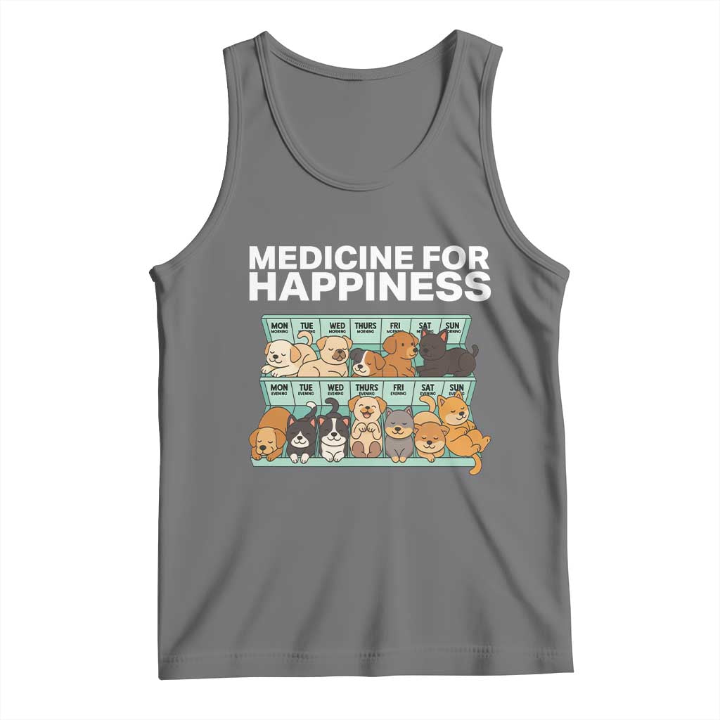 Funny Dog Lover Tank Top My Medicine For Happiness Called Cats Everyday TS10 Black Heather Print Your Wear