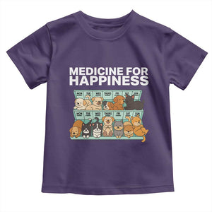 Funny Dog Lover Toddler T Shirt My Medicine For Happiness Called Cats Everyday TS10 Purple Print Your Wear