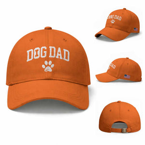 Retro Dog Dad Baseball Cap Distressed Fathers Day Gift for Dog Lovers TS10 Baseball Cap Universal Fit Orange Print Your Wear